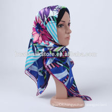 2014 100% silk blue flower stylish muslim hijab underscarf